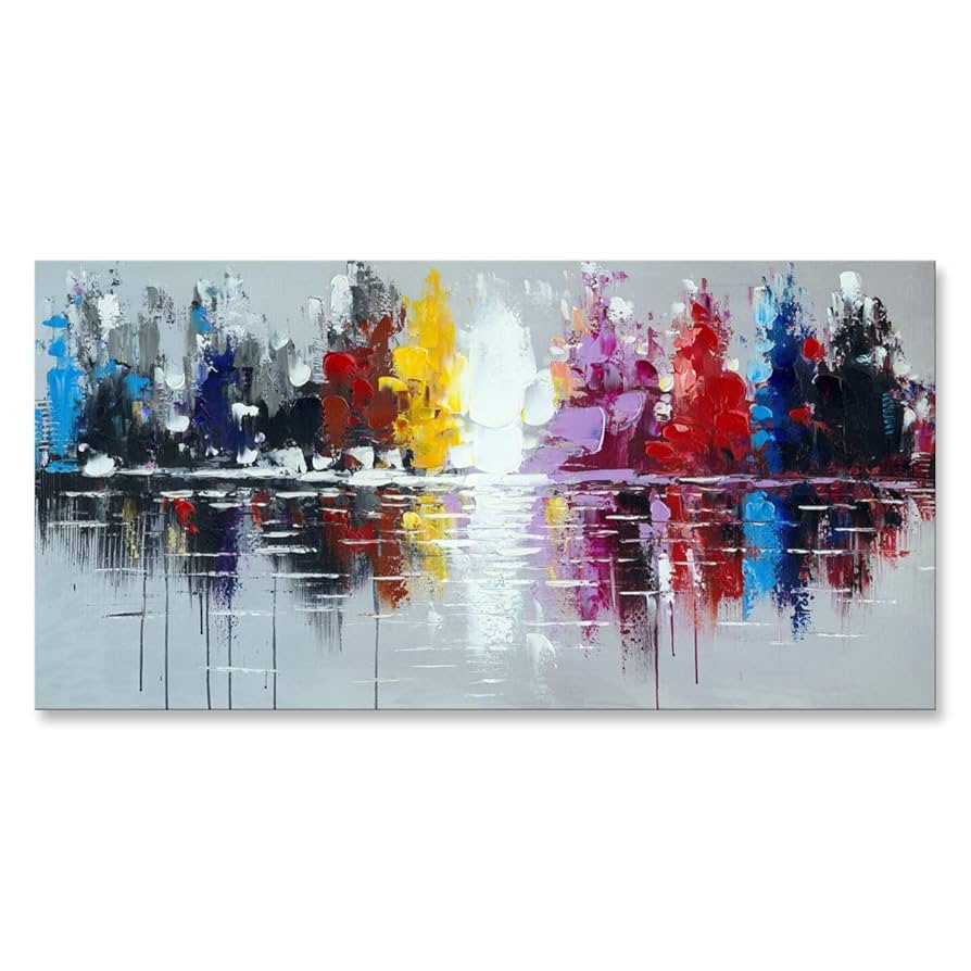 【 肉筆油彩画 額装 】 GALERIA DE PINTURA MEXICANA Amazon.com: Gran pintura al óleo texturizada hecha a mano de